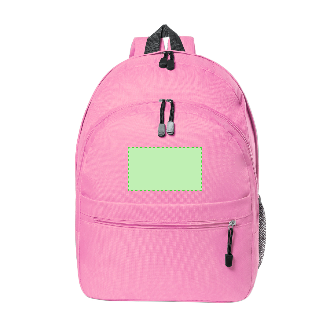 Mochila de poliéster 600D con dos compartimentos, redecilla lateral y diseño casual