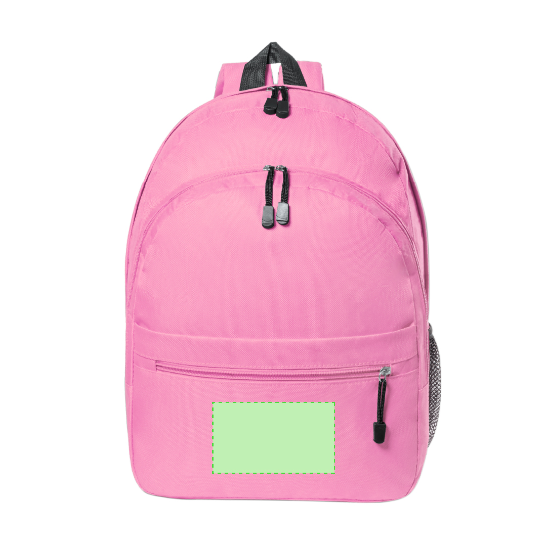 Mochila de poliéster 600D con dos compartimentos, redecilla lateral y diseño casual