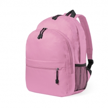 Mochila de poliéster 600D con dos compartimentos, redecilla lateral y diseño casual