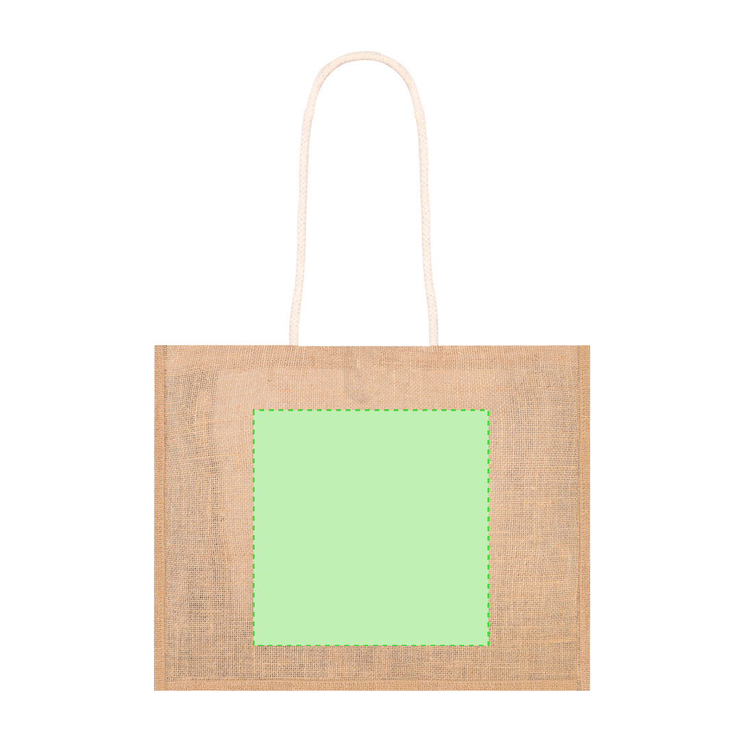 Bolsa de algodón natural asas largas 44×35 cm color crudo