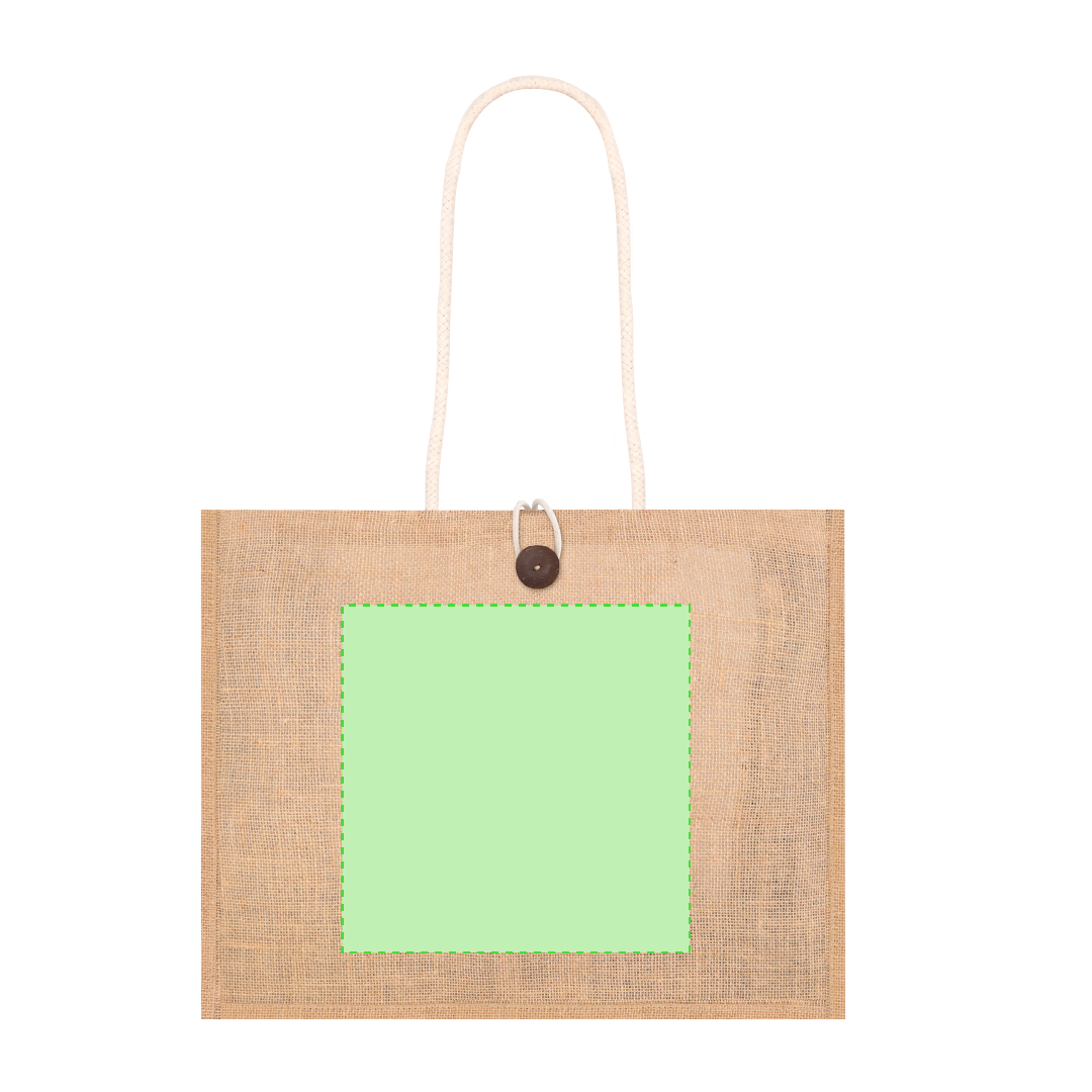 Bolsa de algodón natural asas largas 44×35 cm color crudo