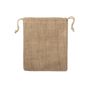 Bolsa de yute de 260 gsm con cierre de cordón — pequeña 16x20 cm, la más resistente y natural del catálogo