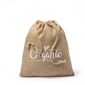Bolsa de yute de 260 gsm con cierre de cordón — grande 25x30 cm, máxima capacidad en el material más natural
