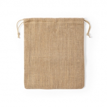 Bolsa de yute de 260 gsm con cierre de cordón — grande 25x30 cm, máxima capacidad en el material más natural