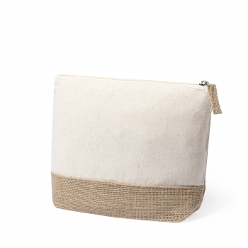 Neceser de yute laminado y algodón 170 g/m² ecológico con asa