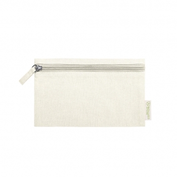 Neceser de algodón reciclado 180 g/m² con bolsillo exterior