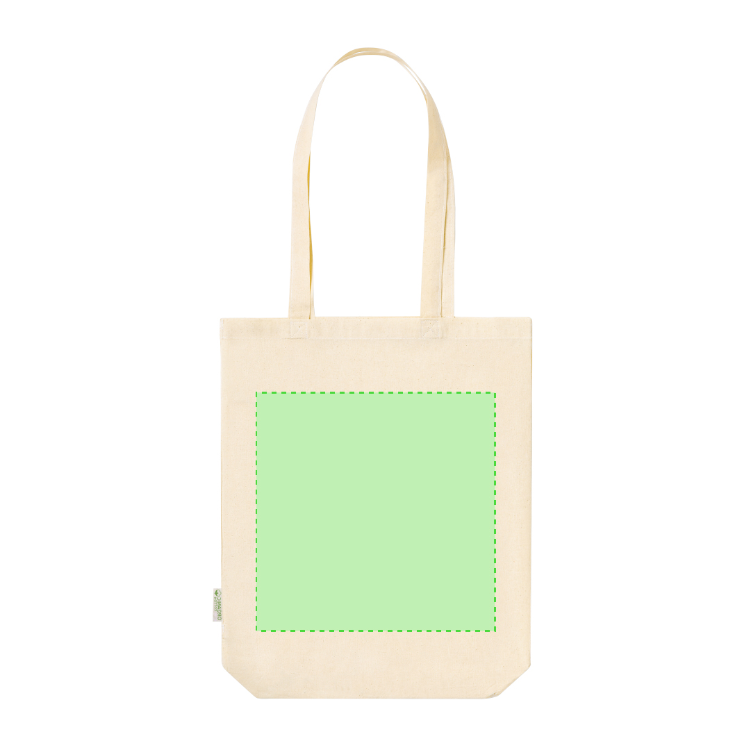 Bolsa de algodón orgánico 140 g/m² con fuelle y asas orgánicas