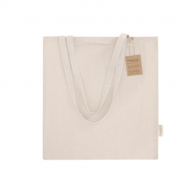 Bolsa de algodón orgánico 140 g/m² con fuelle y asas orgánicas