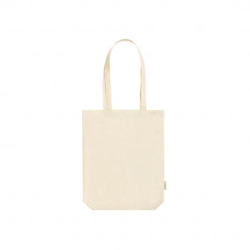 Bolsa de algodón orgánico 140 g/m² con fuelle y asas orgánicas