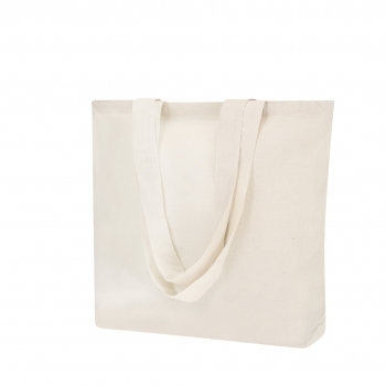 Bolsa tote nature de algodón 140 g/m² con fuelle 45×38 cm