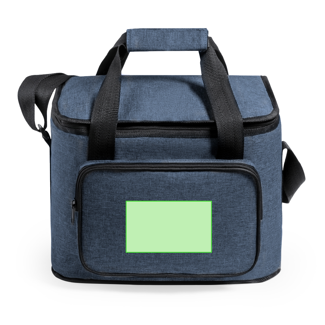 Nevera RPET 600D efecto melange 31 × 24,5 × 20 cm con interior PEVA y bandolera ajustable