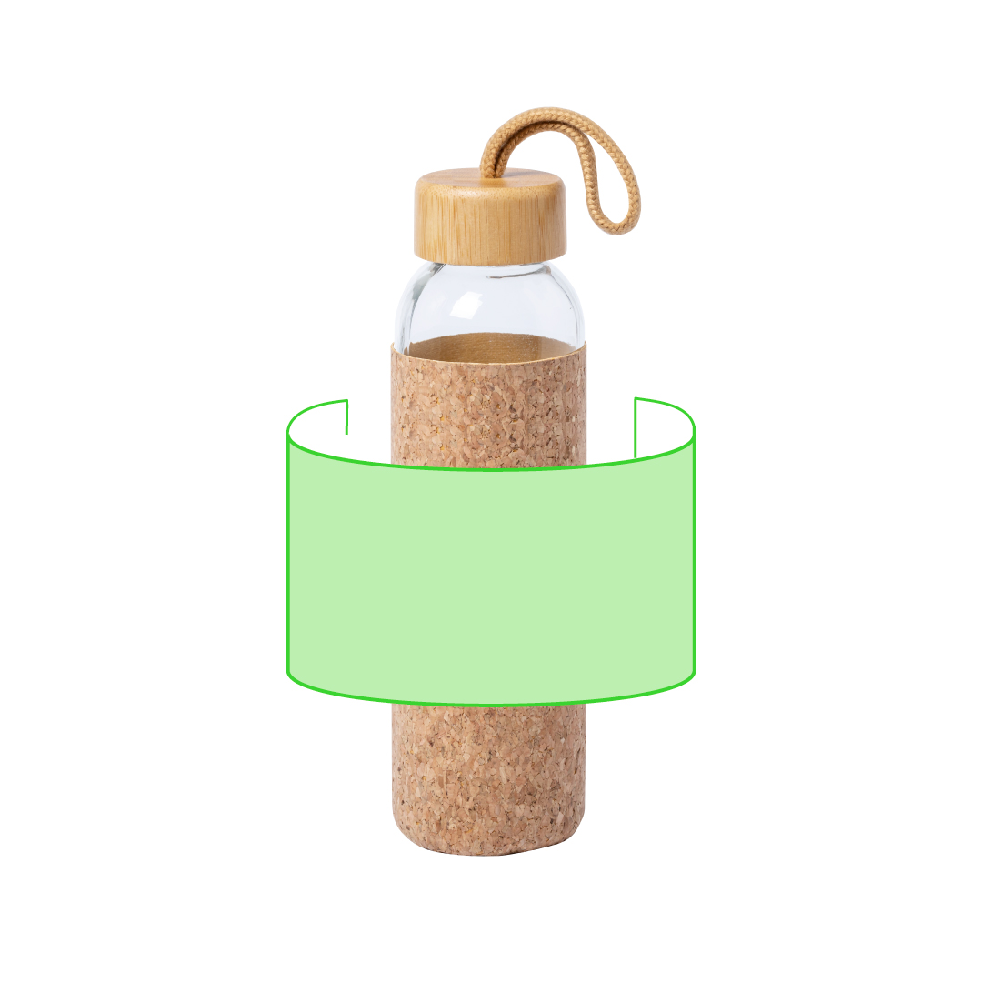 Bidón ecológico de cristal con funda de corcho natural 500 ml