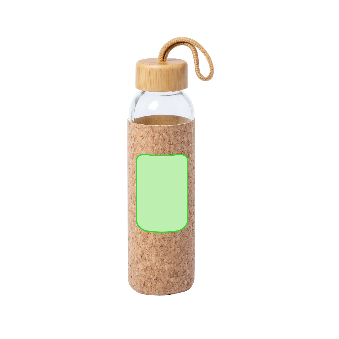 Bidón ecológico de cristal con funda de corcho natural 500 ml