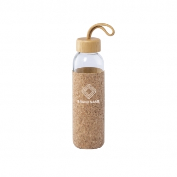 Bidón ecológico de cristal con funda de corcho natural 500 ml