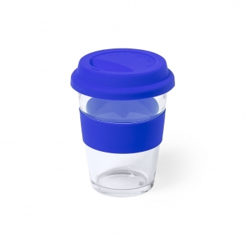 Taza de cristal con forma anatómica ergonómica de silicona 350 ml