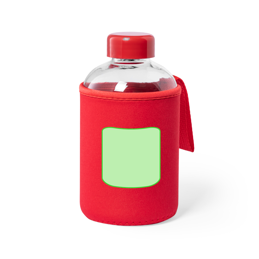 Bidón deportivo ergonómico de cristal con funda Soft Shell 600 ml