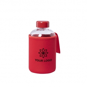 Bidón deportivo ergonómico de cristal con funda Soft Shell 600 ml