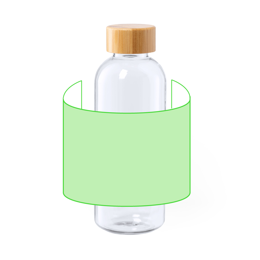 Bidón eco de RPET con tapón de bambú 600 ml