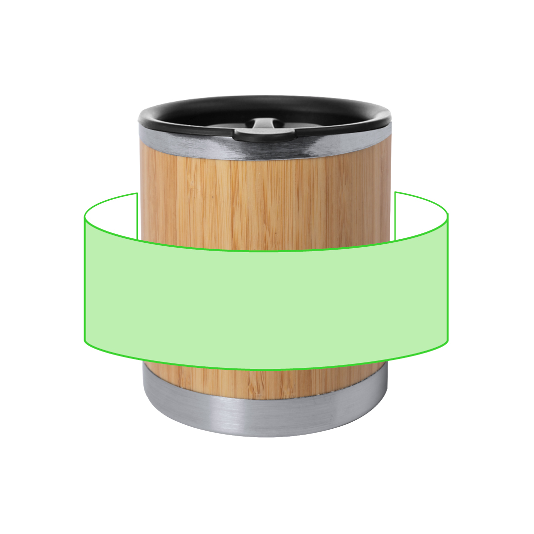 Taza térmica compacta de bambú y acero inoxidable 300 ml