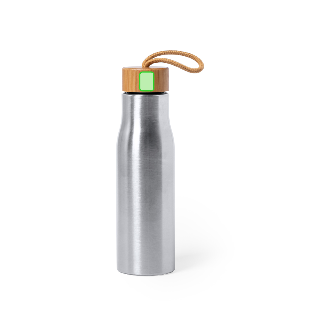 Botella deportiva urbana de acero y bambú 600 ml