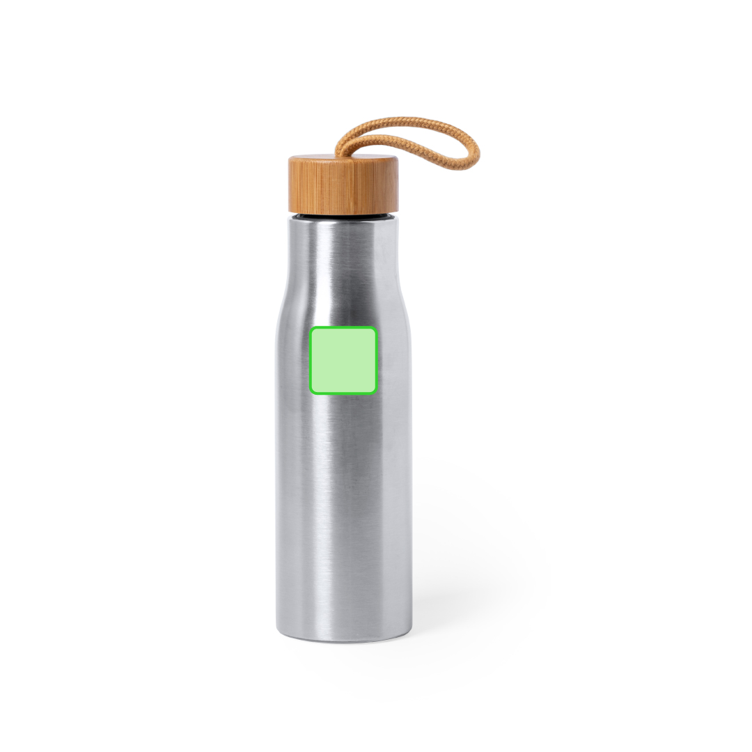 Botella deportiva urbana de acero y bambú 600 ml