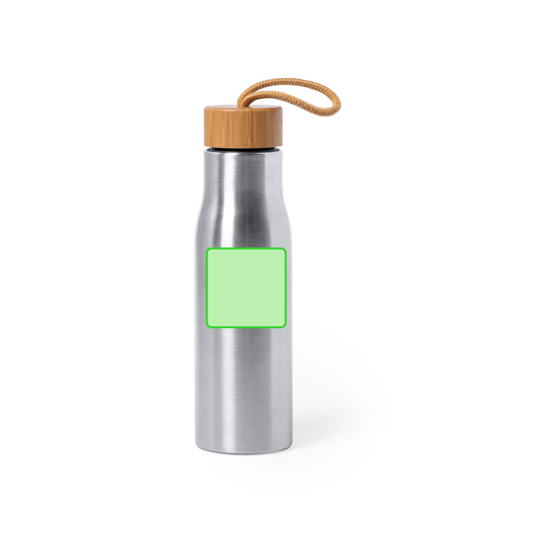 Botella deportiva urbana de acero y bambú 600 ml