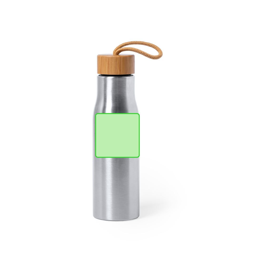 Botella deportiva urbana de acero y bambú 600 ml