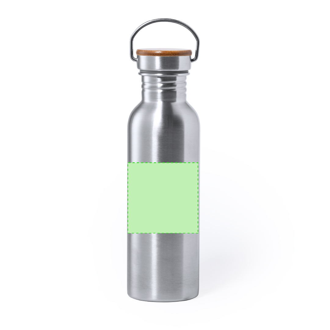 Bidón deportivo de alta capacidad acero y bambú 800 ml