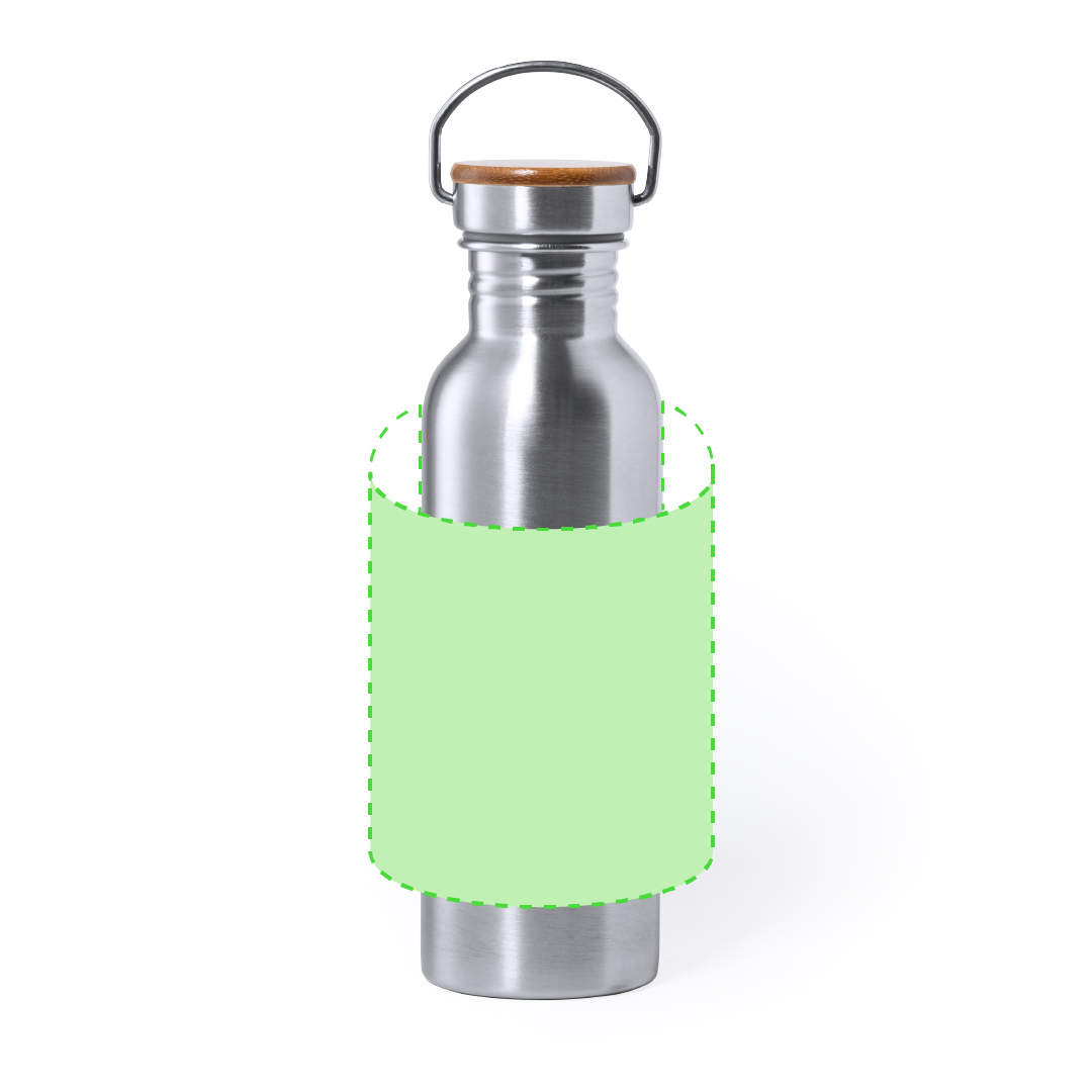 Bidón deportivo de alta capacidad acero y bambú 800 ml
