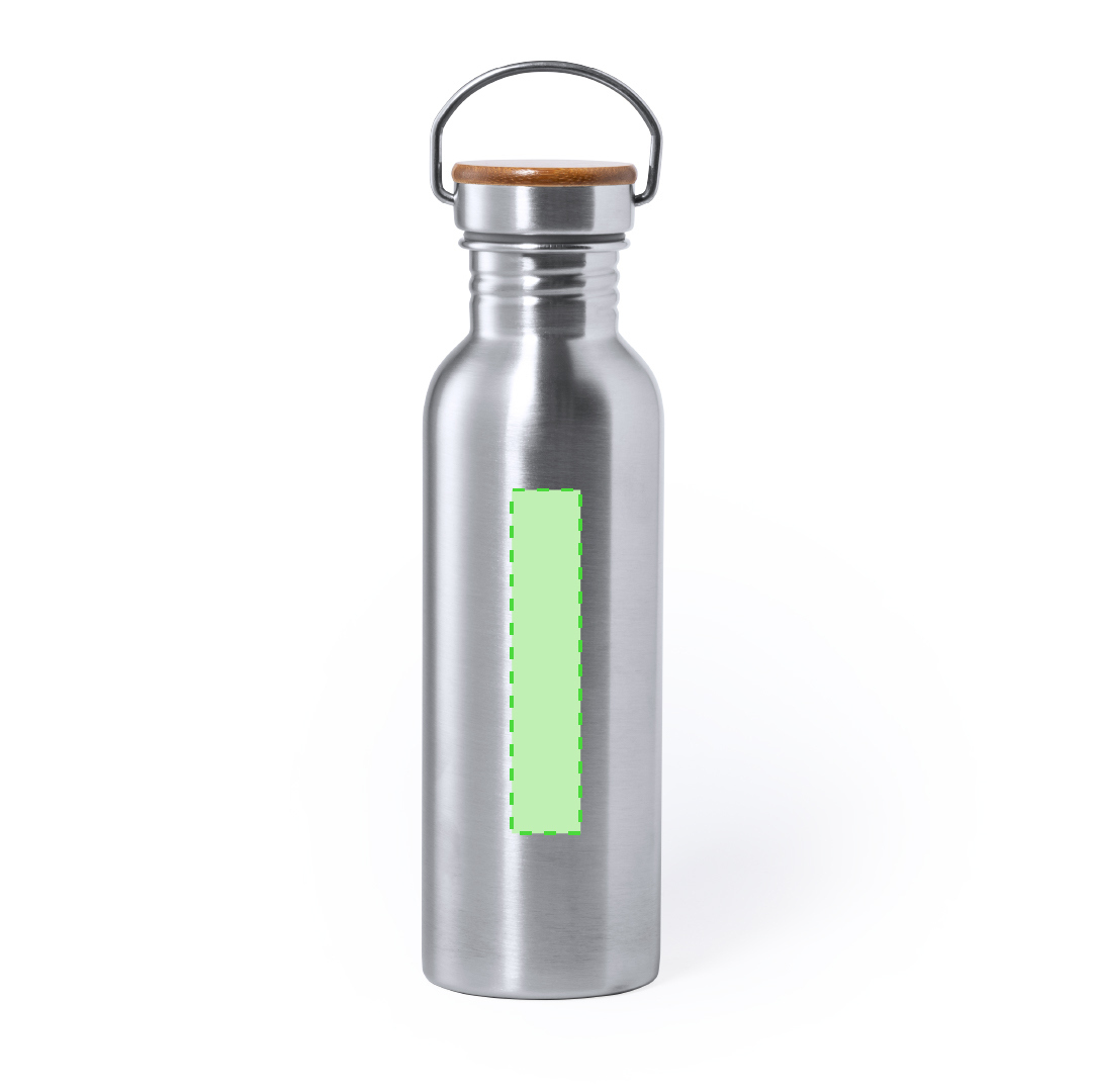 Bidón deportivo de alta capacidad acero y bambú 800 ml