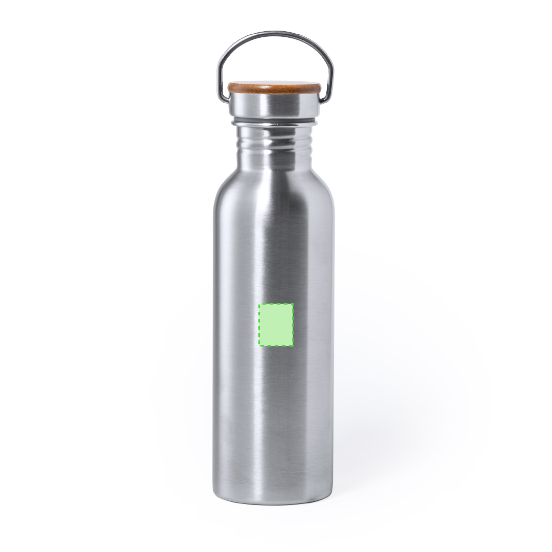 Bidón deportivo de alta capacidad acero y bambú 800 ml
