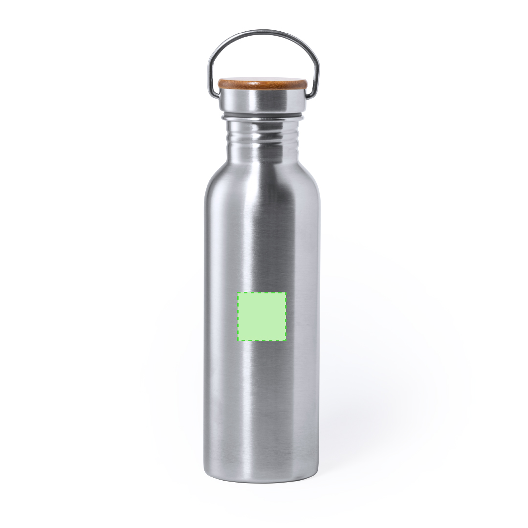 Bidón deportivo de alta capacidad acero y bambú 800 ml