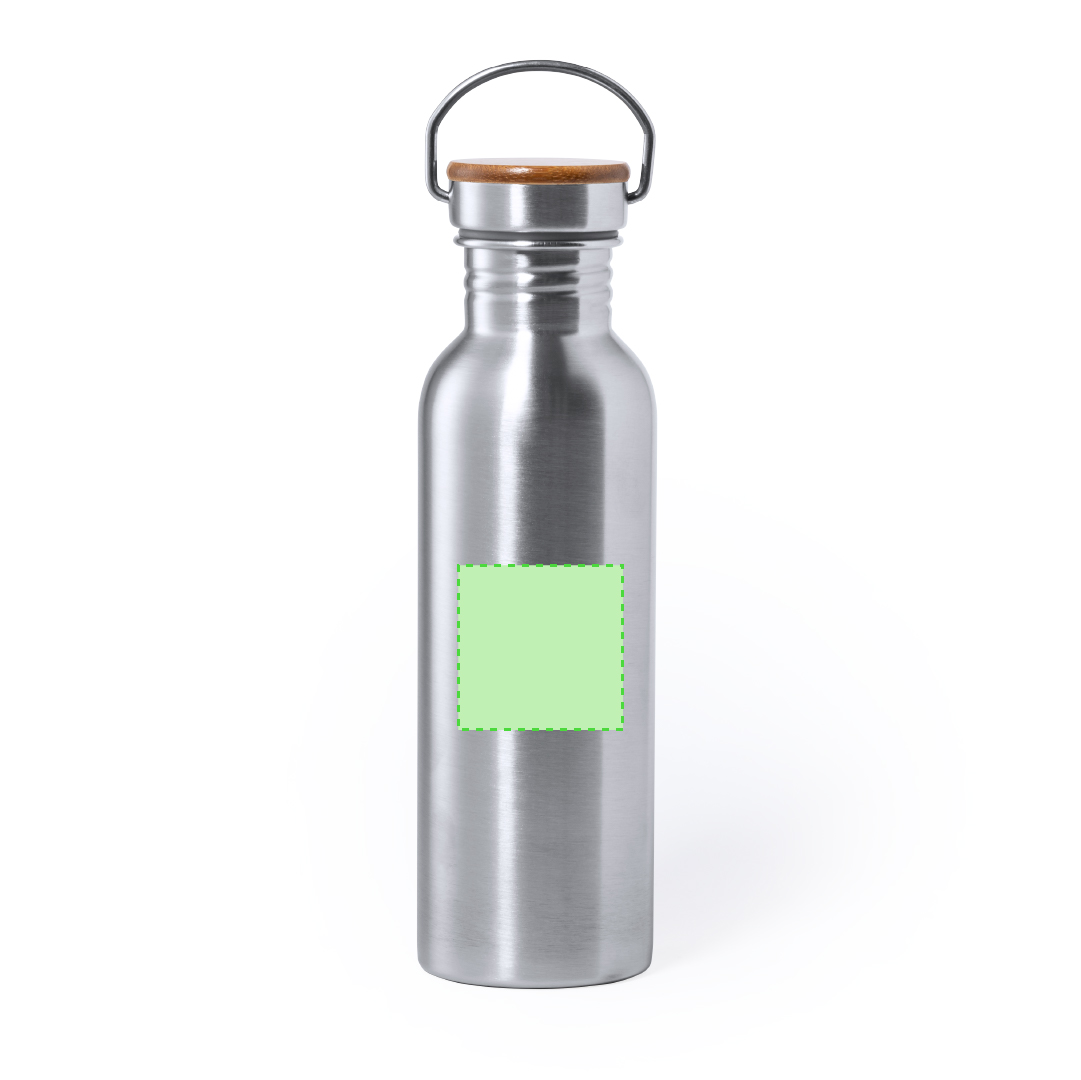 Bidón deportivo de alta capacidad acero y bambú 800 ml