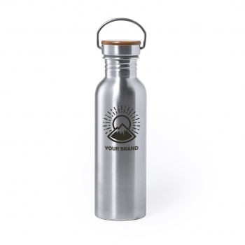 Bidón deportivo de alta capacidad acero y bambú 800 ml