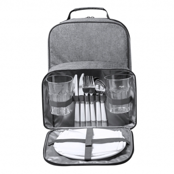 Mochila nevera para picnic de poliéster 600D reciclado 2 servicios con asas acolchadas para 2 personas