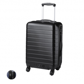 Trolley de poliéster reciclado RPET con cierre de seguridad TSA con 4 ruedas giratorias
