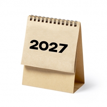 Calendario de sobremesa de cartón reciclado con soporte