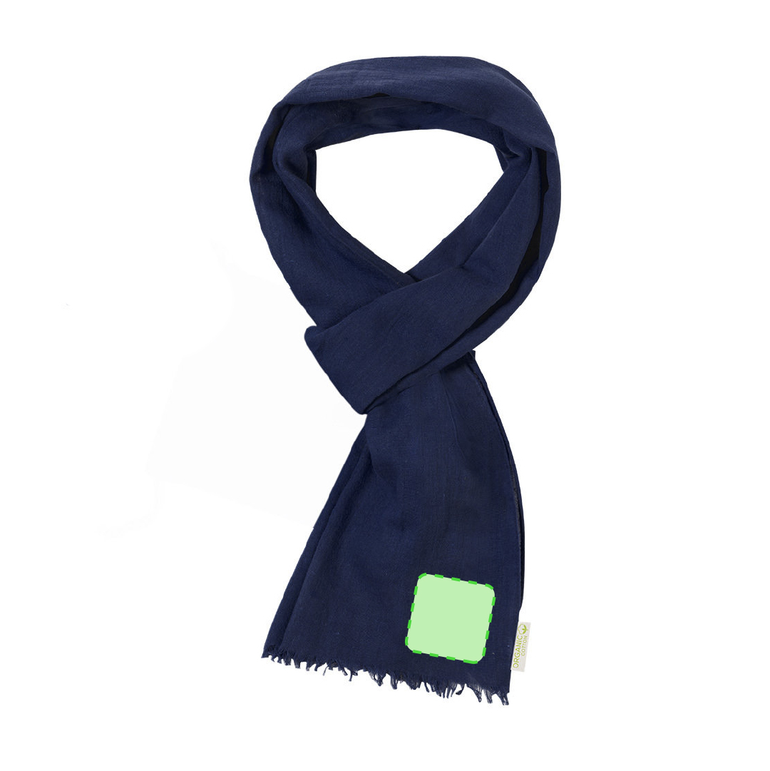 Foulard de algodón orgánico 100% con funda de algodón orgánico y cierre de cordón — el más sostenible del catálogo