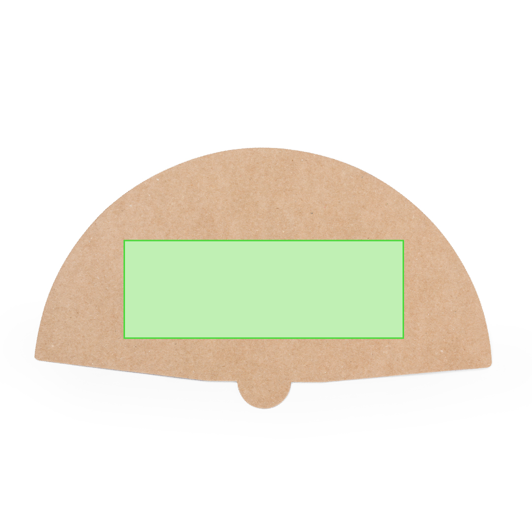 Abanico de línea nature en cartón reciclado de 430 g/m² en tono natural — amplia superficie de marcaje (30,5x17,5 cm)