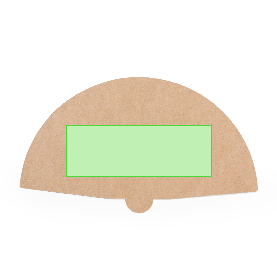 Abanico de línea nature en cartón reciclado de 430 g/m² en tono natural — amplia superficie de marcaje (30,5x17,5 cm)