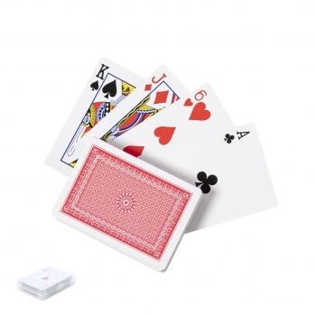 Baraja francesa de papel laminado 54 cartas en estuche translúcido con cierre