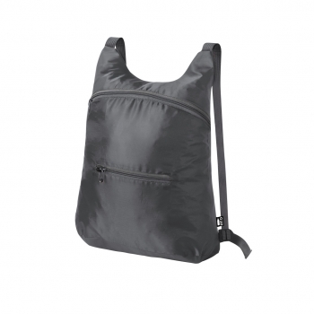 Mochila plegable de RPET 210D ultraligera con bolsillo frontal y esquinas reforzadas