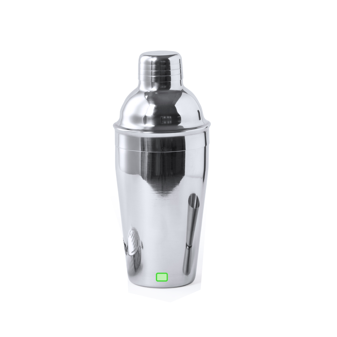 Set de cóctel de acero inoxidable cromado 3 accesorios con coctelera 550 ml