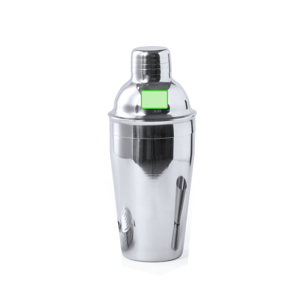 Set de cóctel de acero inoxidable cromado 3 accesorios con coctelera 550 ml