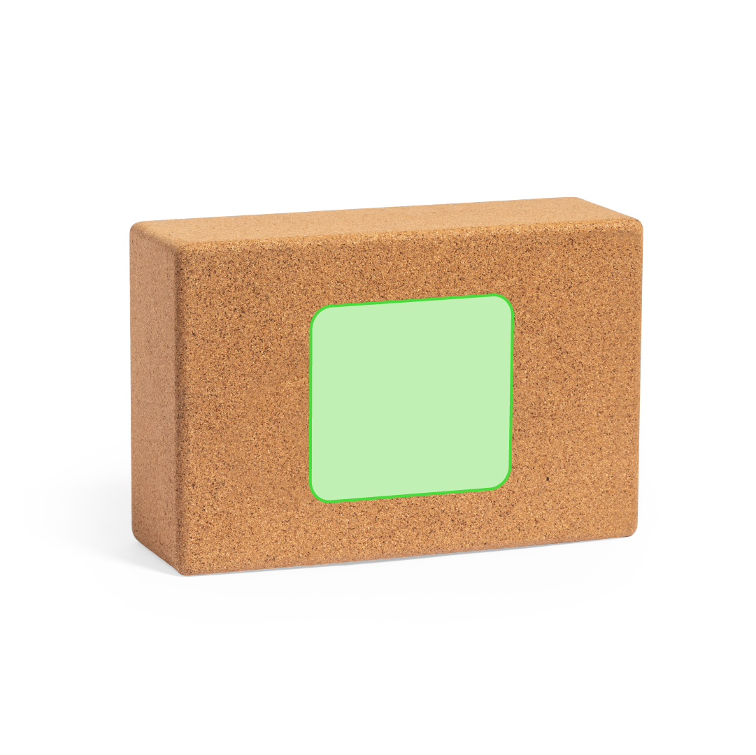 Bloque de yoga de corcho con funda