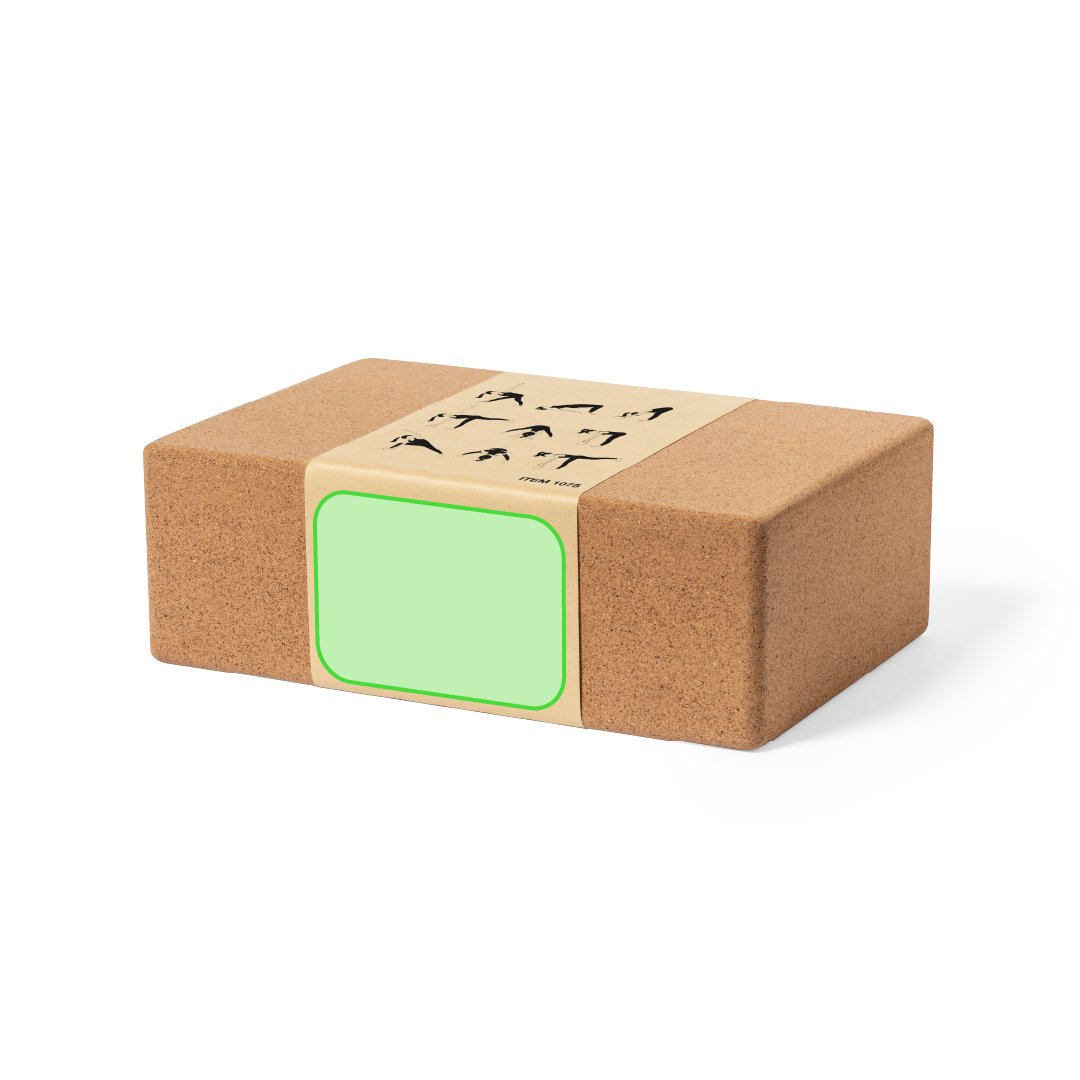 Bloque de yoga de corcho con funda