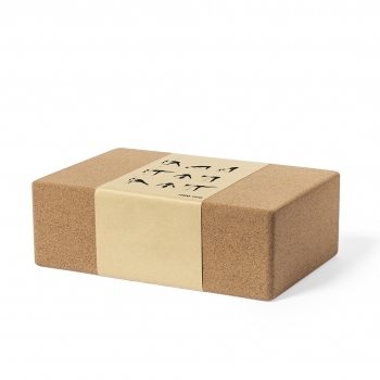 Bloque de yoga de corcho con funda
