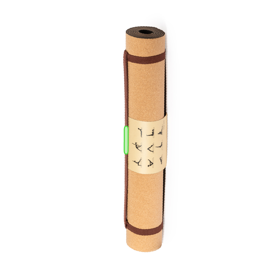 Esterilla de corcho de yoga con funda