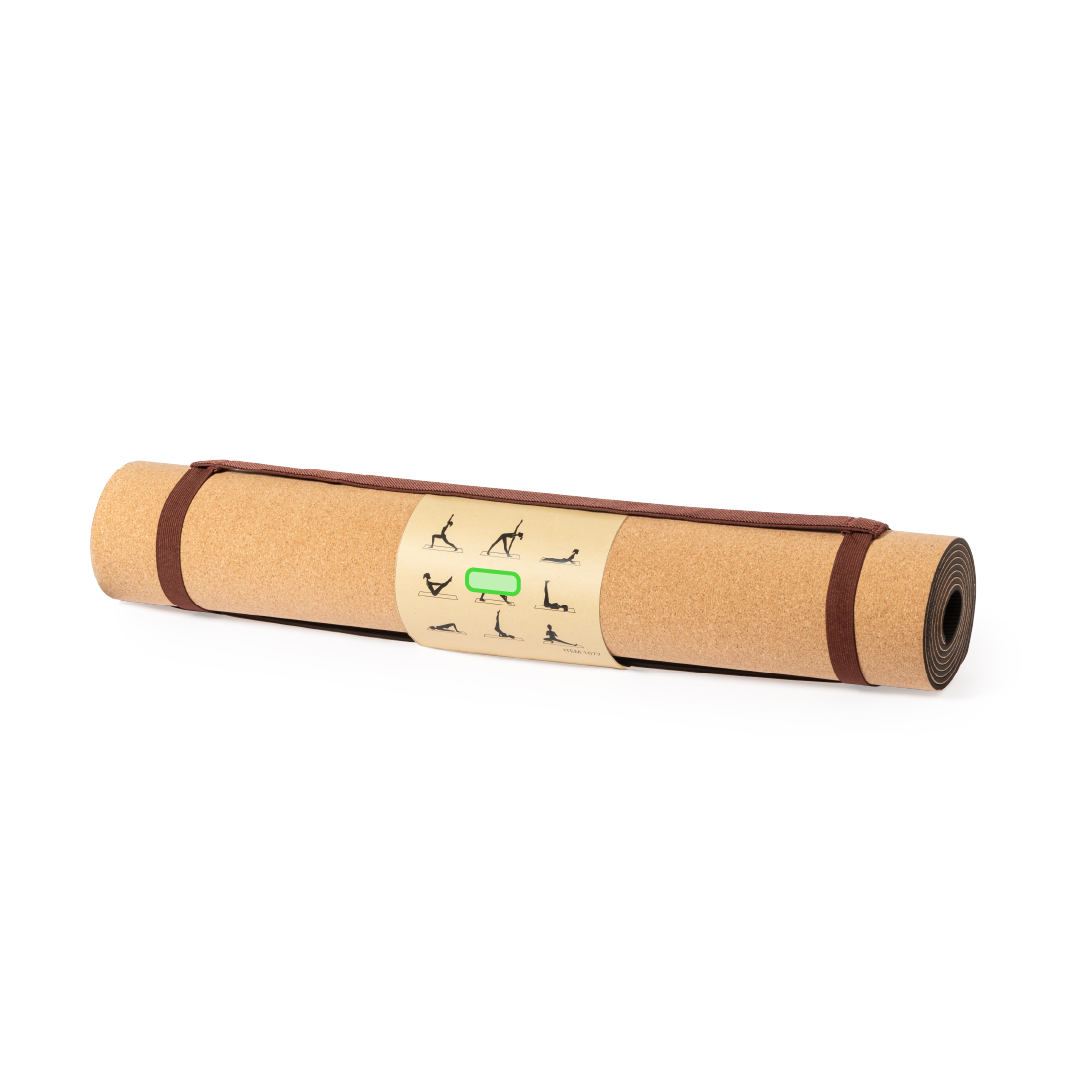 Esterilla de corcho de yoga con funda