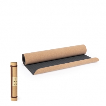 Esterilla de corcho de yoga con funda